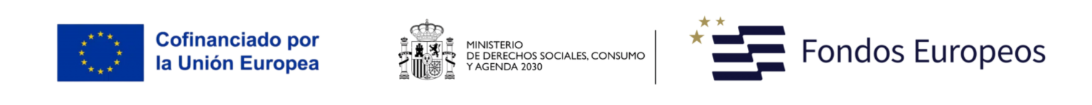 Logos de Cofinanciado por la Unión Europea - Ministerio de Derechos Sociales, Consumo y Agenda 2030 - Fondos Europeos